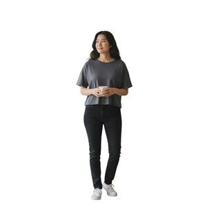 Athleta Short Sleeve Oversized Workout Tee Shirt Gray Size L Workout Gym Casual